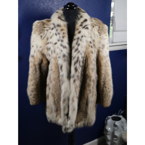 Private Label Jackets & Blazers - STUNNING! Heavily Spotted Lynx Bobcat Fur Coat Jacket Premium Pelts! Belly Fur!
